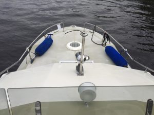 På väg mot mörudden efter iläggningen vid Karlstads båtklubb